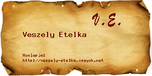 Veszely Etelka névjegykártya